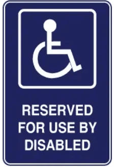 ACCESS - RESERVED FOR USE BY DISABLED – Part No. AS 12